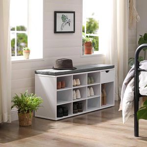 Produktbild für Schuhbank Vasagle LHS24WT, weiß, aus Holz