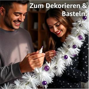 Produktbild für Weihnachtsgirlande TK-Gruppe 598248, weiß, für innen und außen