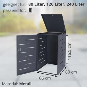 Produktbild für Mülltonnenbox Mendler HWC-E83, Metall