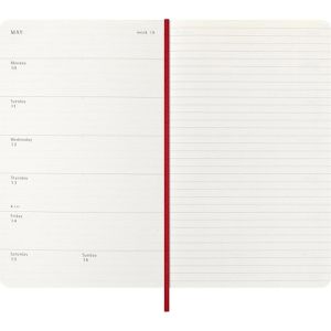 Produktbild für Buchkalender Moleskine 927955, Large, rot ,englisch, Jahr 2027