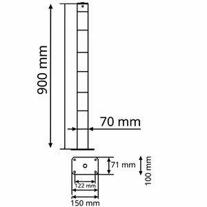 Produktbild für Absperrpfosten Schake 470PBG, schwarz/gelb, aus Metall