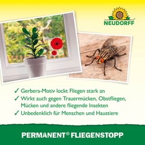 Produktbild für Fliegenfalle Neudorff Permanent Fliegenstopp, zum Ankleben