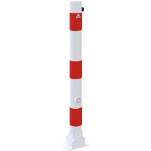 Produktbild für Absperrpfosten Schake 476FUB+2, 2 Ösen, rot/weiß, aus Metall