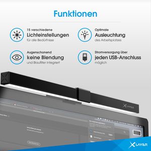 Produktbild für Monitorlampe XLayer 219154, mit USB und LED