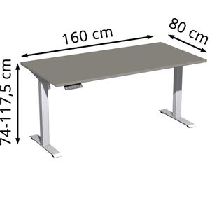 Produktbild für Schreibtisch Geramöbel Elevate Home, onyx / silber