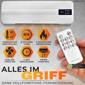 Produktbild für Heizlüfter Proficare PC-HL 3116, mit 2 Stufen bis 2000 Watt