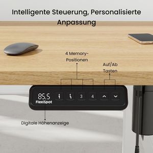 Produktbild für Schreibtisch FlexiSpot EH1W, Doppelarbeitsplatz, ahorn / weiß