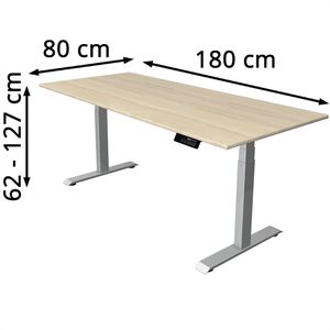 Produktbild für Schreibtisch Kerkmann Move 1 stable, ahorn / silber
