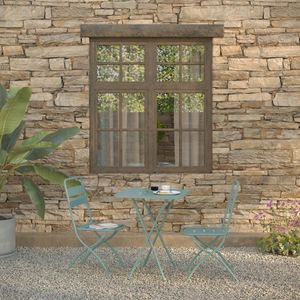 Produktbild für Bistrotisch Feros Breeze, blau, wetterfest, 3-teilig