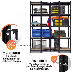 Produktbild für Schwerlastregal Monzana 109723, 5 Holzböden