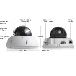 Produktbild für Überwachungskamera UbiQuiti G6 Pro Dome, außen