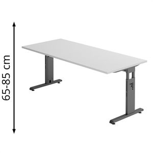Schreibtisch Hammerbacher O-Serie, lichtgrau / graphit
