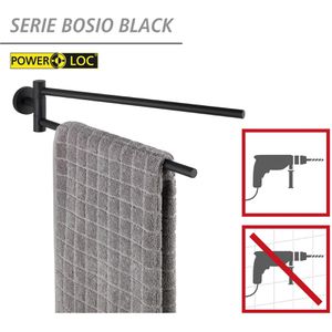 Produktbild für Handtuchhalter Wenko Bosio Black 24238100, schwarz