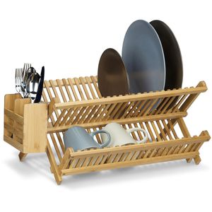 Produktbild für Abtropfgestell Relaxdays 10020326, Cross Bambus