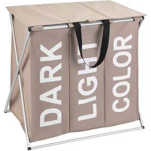 Wäschekorb Wenko Trio Top Taupe, mit 3 Fächern