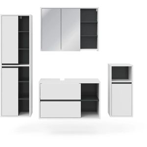 Badmöbel-Set Vicco Viola, weiß, 4-teilig