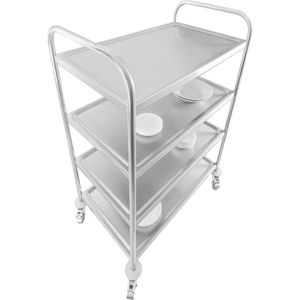 Produktbild für Servierwagen Royal-Catering RCSW-4, silber, aus Edelstahl