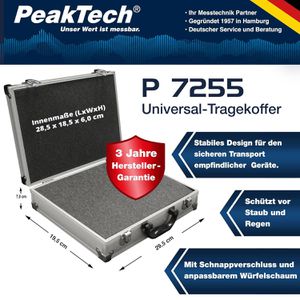 Produktbild für Transportkoffer PeakTech P 7255, abschließbar, aus Aluminium