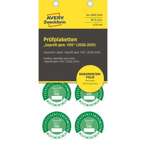 Produktbild für Prüfplaketten Zweckform 6986, Geprüft gem. VDE