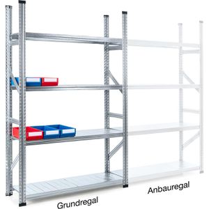 Produktbild für Schwerlastregal GEWE 412G4R, 4 Metallböden