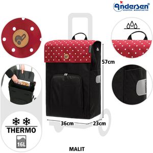 Produktbild für Einkaufstrolley Andersen Quattro Shopper Malit, rot, klappbar