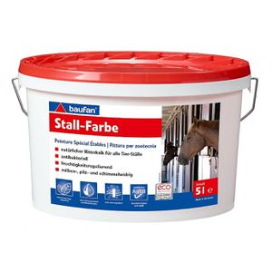 Baufan Wandfarbe Stallfarbe, weiß, Mineralfarbe, matt, 5 Liter