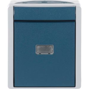Produktbild für Lichtschalter Busch-Jaeger Ocean 2621 W-53-206, grau/blaugrün
