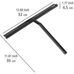 Produktbild für Duschabzieher Wenko Mola XXL, aus Edelstahl, schwarz