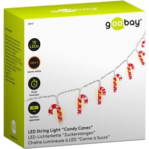 Produktbild für Lichterkette Goobay 58117, Zuckerstangen, 10 LED, innen