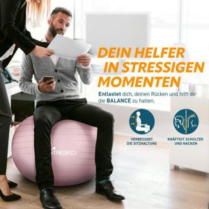 Produktbild für Gymnastikball Tresko Anti-Burst, mit Luftpumpe