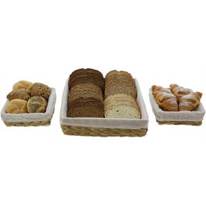 Produktbild für Brotkorb Frank-Flechtwaren geflochten, Wasserhyazinthe / Stoff