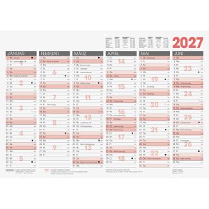 Produktbild für Tafelkalender Brunnen 1070130007, rot, mit Ferienübersicht