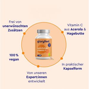 Produktbild für Vitamin-C gloryfeel natürliches Vitamin C, 240 Kapseln