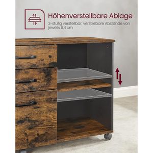 Produktbild für Bürowagen Vasagle OFC041B01, braun vintage