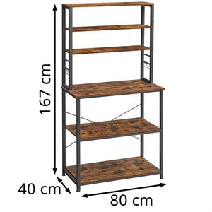 Produktbild für Küchenregal Vasagle KKS019B01, vintage braun