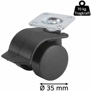 Produktbild für Möbelrolle Dörner+Helmer 761301A, mit Anschraubplatte