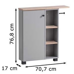 Produktbild für Badschrank Schildmeyer Lugo 157452, mit 2 Füßen, platingrau