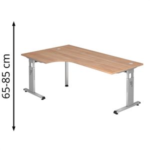 Schreibtisch Hammerbacher O-Serie, nussbaum / silber