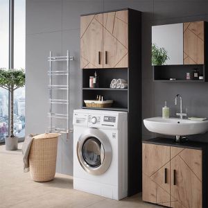 Produktbild für Waschmaschinenschrank Vicco Irma, goldkraft eiche / anthrazit