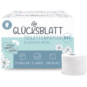 Toilettenpapier Glücksblatt Klassisch Weiß, Box