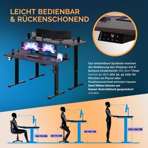 Produktbild für Schreibtisch CASARIA 109360, braun / schwarz