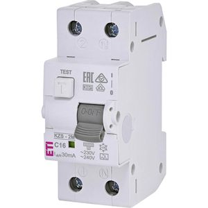 FI-LS-Schalter ETI KZS-2M, 230 V / 400 V, 10 kA, 1-polig+N