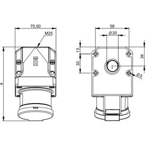 Produktbild für CEE-Wandstecker PCE-Electric 515-6d, 5-polig