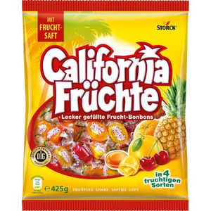 Fruchtbonbons California-Früchte Bonbons mit Fruchtsaft gefüllt, 425g
