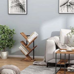 Produktbild für Bücherregal Vicco Fyrk, schwarz / dunkelbraun