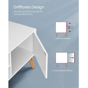 Produktbild für Lowboard Vasagle LTV120T46, aus Holz, grifflos, weiß