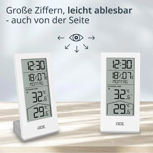 Produktbild für Thermo-Hygrometer ADE WS2324-1, digital, weiß