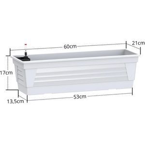 Produktbild für Blumenkasten Plastard Milano 60, weiß