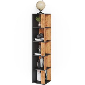 Produktbild für Bücherregal Vicco Lio, anthrazit / eiche