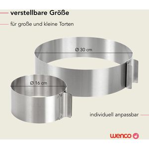 Produktbild für Tortenring wenco 555005, backofenfest, aus Edelstahl